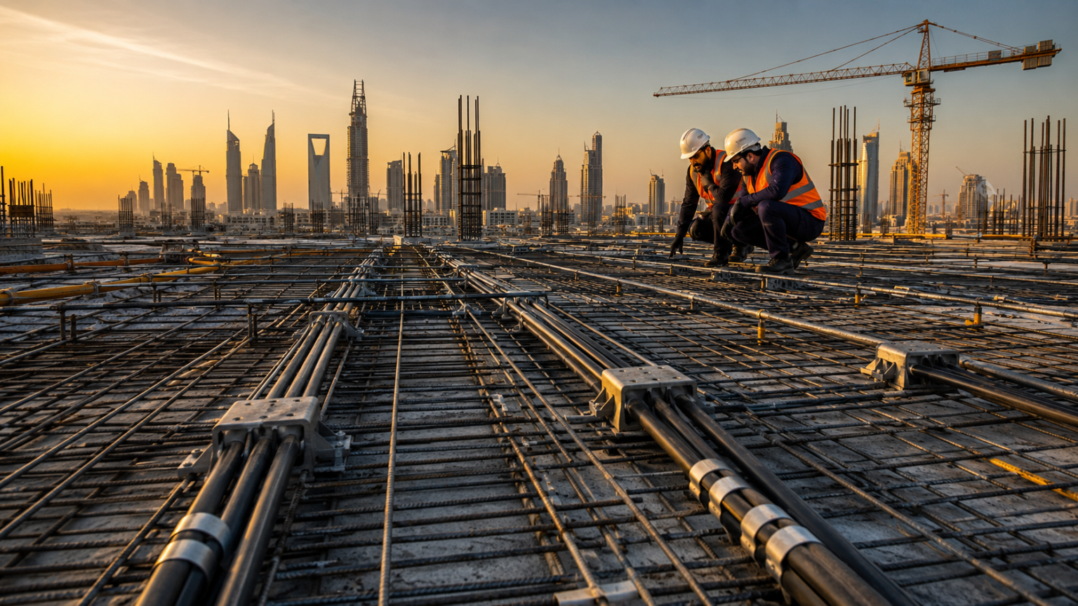 مشروع بوست تنشن في السعودية – تنفيذ الكابلات والشد اللاحق